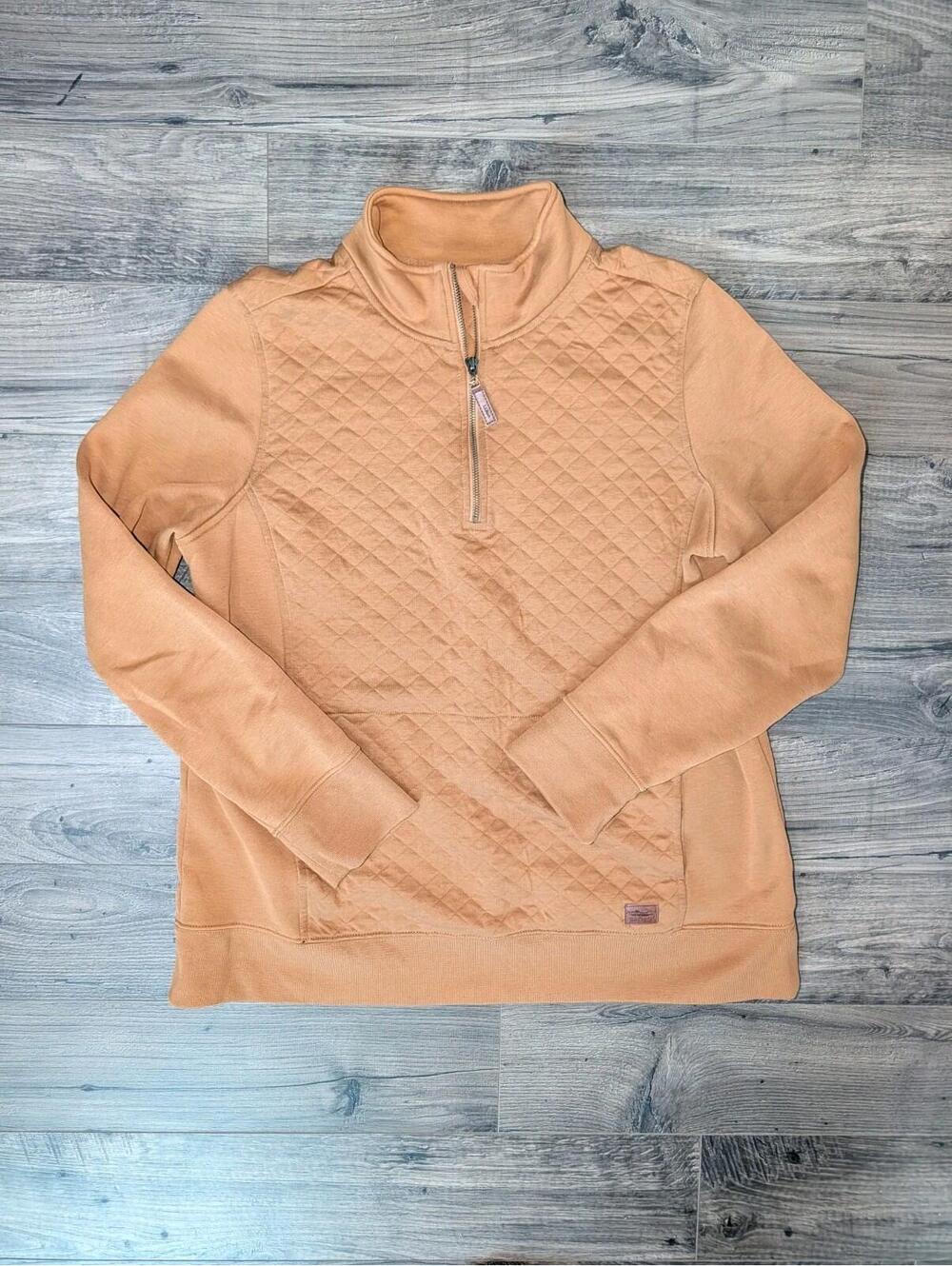 Women's L.L. Bean 1/4 Zip Pullover  Quilted Brown XLT Tall